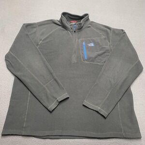 North Face Pullover Mens 2XL Gray Fleece Half Zip‎ Pocket Outdoors Jacket